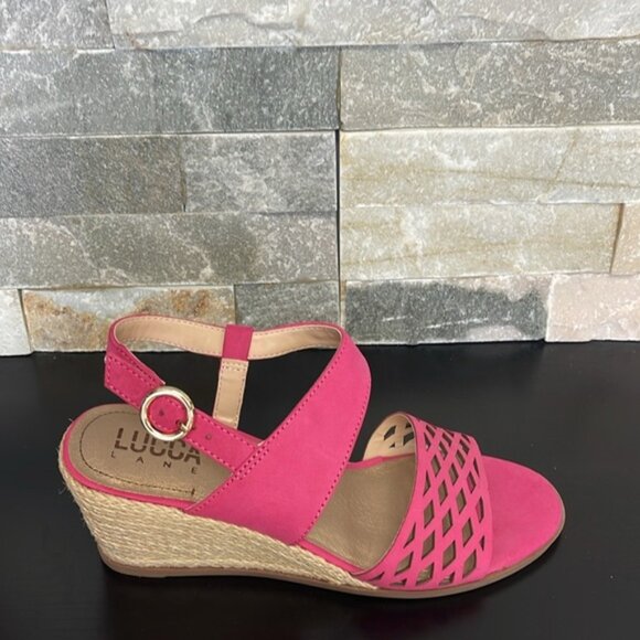 Lucca Lane Haldene Leather Wedge Sandal - Picture 11 of 13